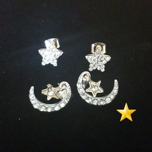 Star & moon stud set